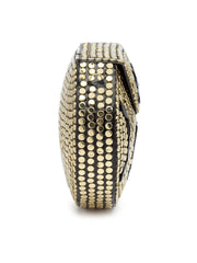 Mosaic Embellished Metal Clutch
