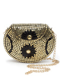 Mosaic Embellished Metal Clutch