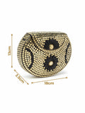 Mosaic Embellished Metal Clutch