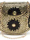 Mosaic Embellished Metal Clutch