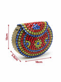 Mosaic Embellished Metal Clutch