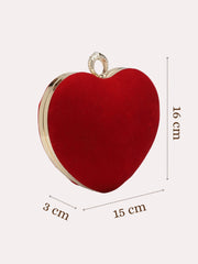 Amour Heart Shaped Solid Velvet Clutch