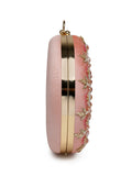 Anekaant Adorn Sage & Multi Floral Embellished Faux Silk Clutch