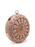 Anekaant Adorn Sage & Multi Floral Embellished Faux Silk Clutch