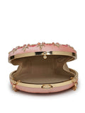 Anekaant Adorn Sage & Multi Floral Embellished Faux Silk Clutch