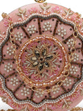 Anekaant Adorn Sage & Multi Floral Embellished Faux Silk Clutch