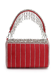 Crystal Cascade Suede Clutch