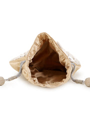Dangle Floral Embellished Wedding Favor Potli Set of 10 | Luxury Wedding Welcome Gift Bags