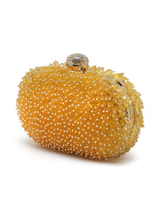 Adorn Bead Work Embellished Canvas Box Clutch