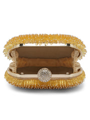 Adorn Bead Work Embellished Canvas Box Clutch
