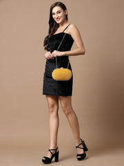 Adorn Bead Work Embellished Canvas Box Clutch
