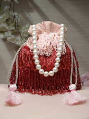 Dangle Bead Work Embellished Potli with signature gift box  | Engagement Gift for Her