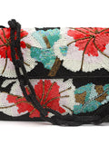 Coffer Floral Embellished Faux Silk Clutch