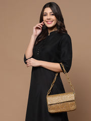 Coffer Striped Embellished Clutch with signature gift box | Wedding Gift for Women