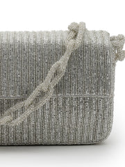 Coffer Striped Embellished Clutch with signature gift box | Anniversary Gift for Her