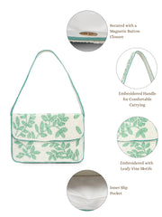 Beaded Botanica Cotton Botanical Beaded Canvas Clutch