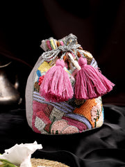 Beaded Muse Abstract Embellished Wedding Favor Potli Set of 10 | Designer Potli Bags for Bridesmaids