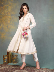 Anekaant Beaded Muse Grey Faux Silk Abstract Embellished Pattern Potli