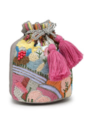 Beaded Muse Abstract Embellished Wedding Favor Potli Set of 10 | Designer Potli Bags for Bridesmaids
