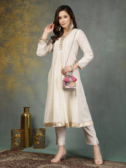 Anekaant Beaded Muse Grey Faux Silk Abstract Embellished Pattern Potli