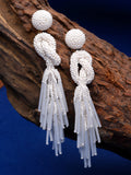 Outre Eardrop Shaped Handcrafted Drop Earrings