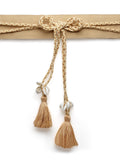 Boho Shell Work Embellished Canvas Handmade Belt