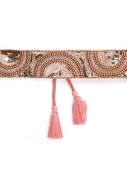 Boho Sequin Embellished Canvas Handmade Belt