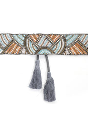 Boho Sequin Embellished Canvas Handmade Belt