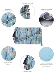 Glid Corduroy Floral Sequined Sling Bag