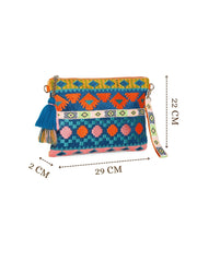 Tribal Acrylic Jacquard Ethnic Motifs Embroidered Sling Bag