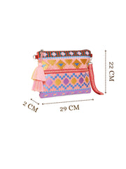 Tribal Acrylic Jacquard Ethnic Motifs Embroidered Sling Bag