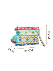 Tribal Acrylic Jacquard Ethnic Motifs Embroidered Sling Bag