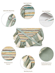 Geomat Cotton Striped Jacquard Sling Bag