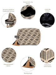 Tribal Cotton Canvas Diamond Jacquard Travel Pouch