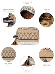 Tribal Cotton Canvas Tribal Jacquard Travel Pouch