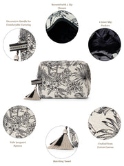 Tribal Cotton Canvas Toile Jacquard Travel Pouch