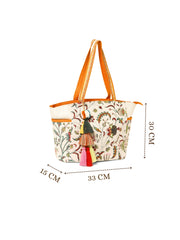 Petal Posh Cotton Striped Sequined Tote Bag