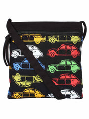 La Borsa Graphic Print Canvas Sling Bag