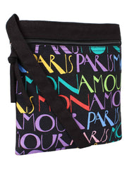 La Borsa Alphabet Print Canvas Sling Bag