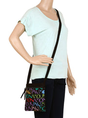 La Borsa Alphabet Print Canvas Sling Bag