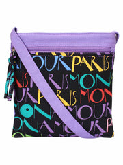 La Borsa Alphabet Print Canvas Sling Bag