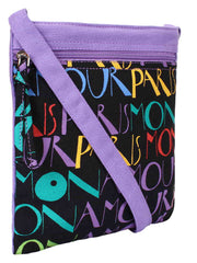 La Borsa Alphabet Print Canvas Sling Bag
