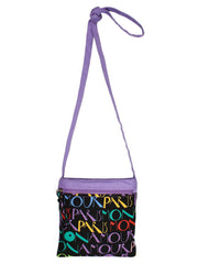 La Borsa Alphabet Print Canvas Sling Bag