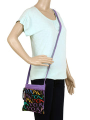 La Borsa Alphabet Print Canvas Sling Bag