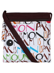 La Borsa Alphabet Print Canvas Sling Bag
