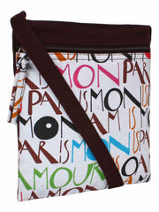 La Borsa Alphabet Print Canvas Sling Bag