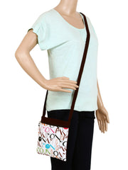 La Borsa Alphabet Print Canvas Sling Bag