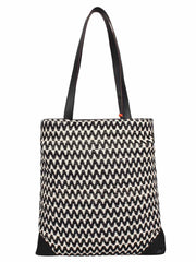 Chevron Cotton Jacquard & PU Shoulder Bag