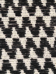 Chevron Cotton Jacquard & PU Shoulder Bag