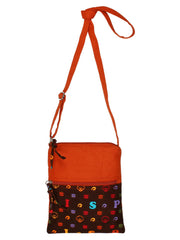 La Borsa Alphabet Print Canvas Sling Bag
